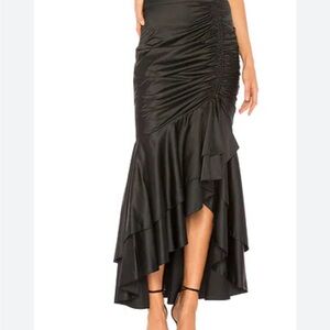 Elegant Black Ruched Skirt